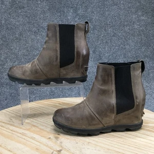 Sorel Boots Womens 8 Joan of Arctic Wedge III Chelsea Brown Ankle Top NL3022-052 - Picture 1 of 17