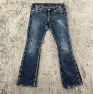 Silver Jeans Twisted Bootcut Jean Womens 30 Medium Distressed Stretch 32" Inseam - Picture 1 of 11