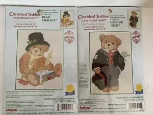 Set 2 orsacchiotti Janlynn cari punto croce 139-111 139-112 un canto di Natale - Foto 1 di 2