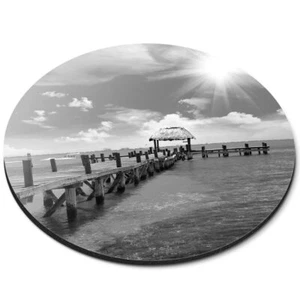 Round Mouse Mat (bw) - Cancun Beach Resort Mexico #38852 - Afbeelding 1 van 8