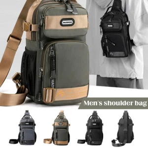 Herren Nylon Wasserdicht Brusttasche Schulter Umhängetasche Tasche Handtasche Reise. - Bild 1 von 19