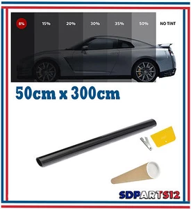 Film Teinté Pellicule Vitres Auto 5% Noir Foncé 50cmx3m Fenetre Voiture Bâtiment - Afbeelding 1 van 6