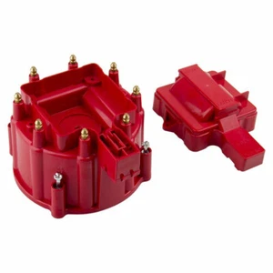 Red Male HEI Distributor Cap Coil And Rotor For SBC 283 307 350 400 BBC 454 396 - Picture 1 of 7