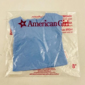 American Girl T-shirt for Dolls Light Blue Long Sleeve Crew Neck Tee Shirt Blank - Picture 1 of 5