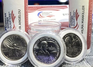 Sally Ride US Mint Coin Lot Of 3 (BU) 2022 American Women Quarters Encapsulated. - Picture 1 of 8