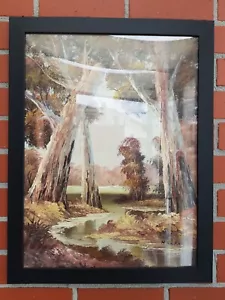 Large framed original oil painting on canvas by H. Burns - The Australia Outback - Picture 1 of 14