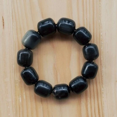 Drum Shape 17 MM Genuine Black Buffalo Horn Handmade Bracelet - Imagem 1 de 4