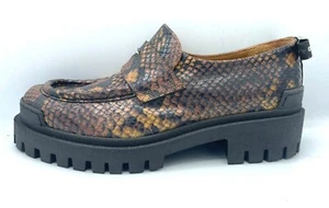 WOMEN'S SNEAKERS SHOES GIANCARLO PAOLI REPTILE BROWN DISCOUNT 30% LIST 159  - Picture 1 of 6