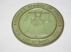 Frankoma Liberty Bell Trivet Prarie Green - Picture 1 of 2