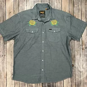 Howler Bros Austin City Limits ACL Yellow Rose Pearl Snap Shirt Large Gaucho - Picture 1 of 6