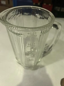 De colección 5 Tazas Waring Licuadora 40oz Vidrio Acanalado 4 Hojas Trébol Tarro Jarra - con MANGO - Imagen 1 de 5