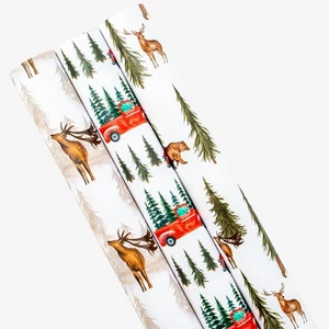 Mini rollo de papel de envolver de Navidad Garbendy - 17 pulgadas X 120 pulgadas por rollo - Rever - Imagen 1 de 7