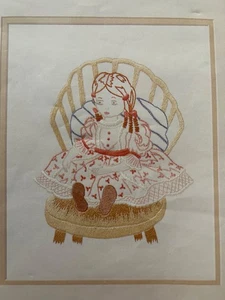 Doll on Chair. Stamped Embroidery Kit. Unused. - Picture 1 of 3