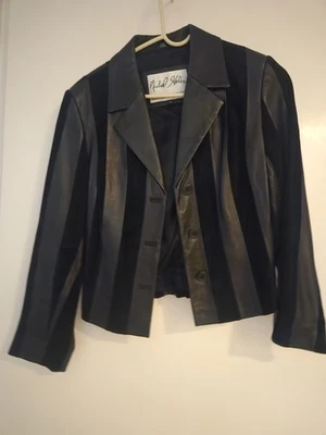 Diseñador North Beach Cuero Negro Y Gamuza Talla 6 Michael Hobon Foto 1 de 4