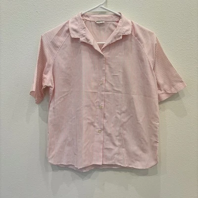 Blusa Miss Pat de los años 50’s-60’s manga corta a rayas con botones para mujer pequeña Foto 1 de 4