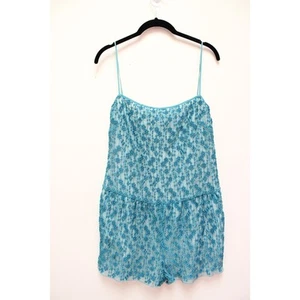Red Valentino Blue Turquoise Embroidered Textured Romper Size 40 - Picture 1 of 7