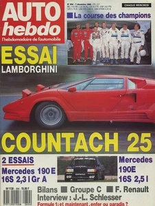 AUTO HEBDO n°654 07/12/1988 LAMBORGHINI COUNTACH & P140 MERCEDES 190 2.3 - Imagen 1 de 1
