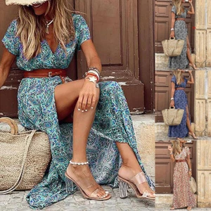Maxikleid Sommerkleid Swingkleid Abendkleid Boho-Kleid Urlaub Übergröße | - Picture 1 of 21