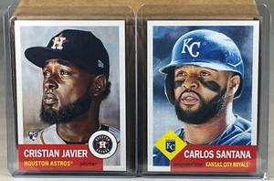 2021 TOPPS LIVING SET WEEK 19 #413 CRISTIAN JAVIER RC #414 CARLOS SANTANA ROYALS - Picture 1 of 2