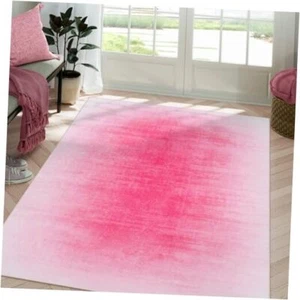 5x7 Area Rugs for Bedroom Girls, Contemporary Ombre Nursery Rug 5'x7' Hot Pink - Picture 1 of 8