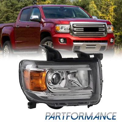 Halogen Headlight Passenger Side Fit 2015-2022 GMC Canyon LED DRL Projector RH - Изображение 1 из 4