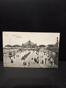 postkarte halle an der saale centralbahnhof 1911 gelaufen - Picture 1 of 2