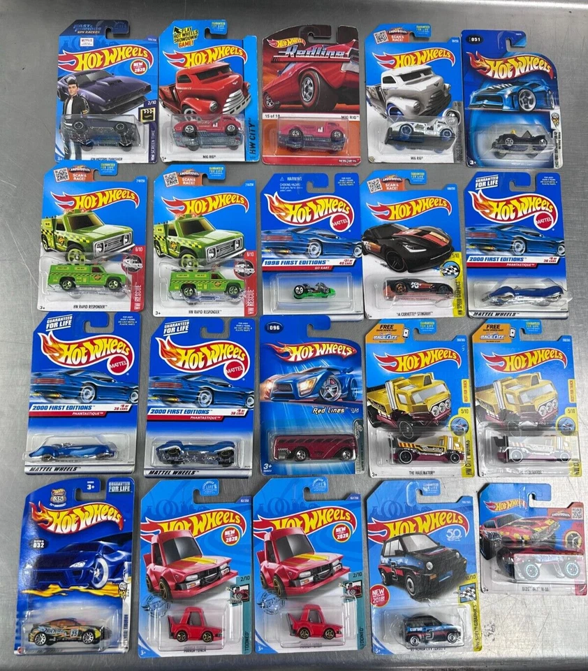Hot Wheels Vintage Lot of 20 - 90's 00's Corvette, Go Cart, Red Lines   - Lot 16 - Image 1 of 4