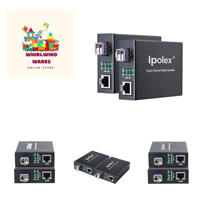 A Pair of Bidi Gigabit Single-Mode LC Fiber to Ethernet Media Converter, with... - Image 1 of 4