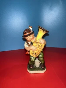 Vintage Friedel Bavaria Western Germany Ceramic Man Figurine Tuba Band - Picture 1 of 6