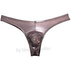 Seductive Men's Low rise Wet Look Thong Underwear Shiny Metallic Bikini Briefs