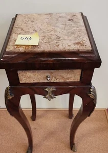 Tavolino stile classico dettagli e piano in marmo entrata mobile legno 100543 - Foto 1 di 4