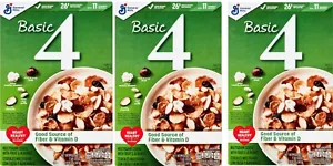 3 x Basic 4 Heart Healthy Cereal,Fruit & Nut Fiber Cereal w/Whole Grain, 19.8oz - Picture 1 of 6