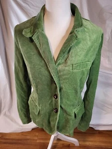 J. Crew Sage Green Velvet Unlined Blazer Jacket Front Pockets Womens Medium - Picture 1 of 5