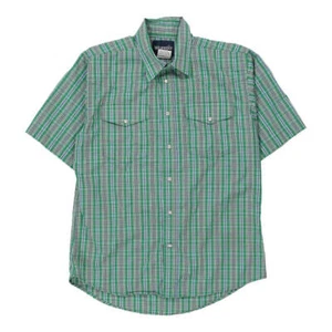 Age 10-12 Wrangler Checked Short Sleeve Shirt - XL Green Cotton - Picture 1 of 8