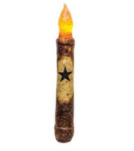 6" Burnt Mustard Star TIMER Taper Candle