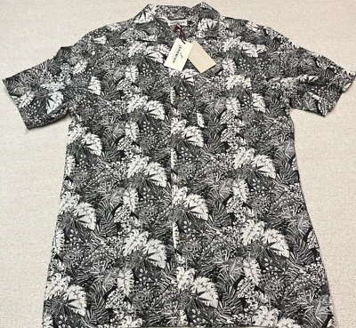 Jeremiah Linen Button Up Shirt Men Small Floral Palm Hawaiian Island Ocean NWT - Image 1 of 4