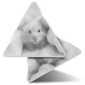 2 x Dreieck Aufkleber 10 cm - BW - süßes flauschiges Hamster Haustier #39630 - Bild 1 von 9
