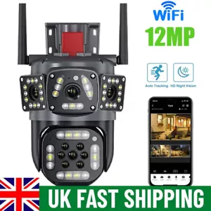 6K Wifi Security Camera 3 Screen 8X Zoom Outdoor PTZ IP Night Vision Cam 12MP - Picture 1 of 14