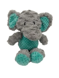 Spark Create Imagine Plush Elephant Gray Teal Toy Rattle Crinkle 14" - Picture 1 of 3