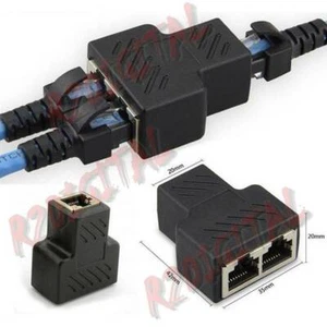 SPLITTER SDOPPIATORE CAVO RETE ETHERNET INTERNET LAN RJ45 DIVISORE CONNESSIONE - Picture 1 of 1