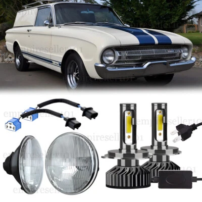 Par de faros LED redondos DRL de 7 pulgadas para Ford Falcon sedán entrega 1961-1965 Foto 1 de 4