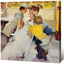 Norman Rockwell Soda Jerk Poster Home Wall Decos Art Painting Print Canvas 16x16