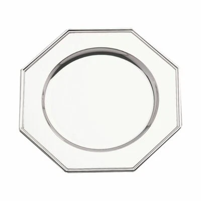 Sottopiatto argentato argento sheffield stile ottagonale - Immagine 1 di 2
