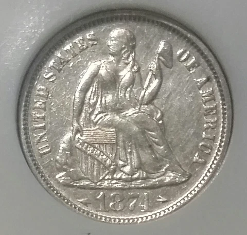 1874 10C Arrows Liberty Seated Dime XF DETAILS Cover