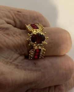 18k Yellow Gold Filled Ruby Color Ring - Picture 1 of 7