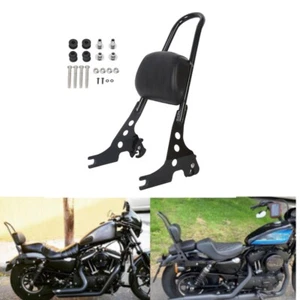 Black Passenger Backrest Detachable Sissy Bar Fits '04-later Sportster XL models - Picture 1 of 22