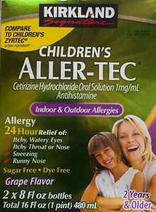 Kirkland Signature Children's Aller-Tec Allergy Relief 2x8 Fl.oz Grape Exp:10/25 - Picture 1 of 3