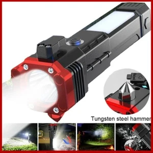 4-in-1 Car Window Breaker Escape Hammer Belt Cutter USB-Charged Torch Flashlight - Picture 1 of 13