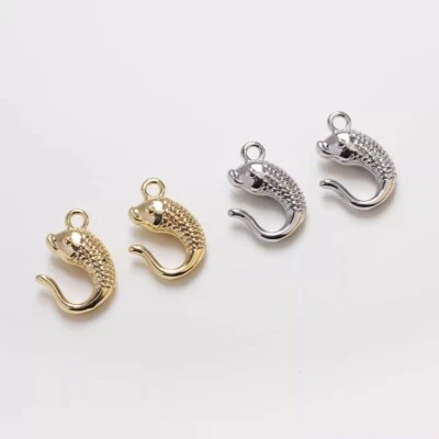 10pc Fish Shape Bracelet Necklace End Toggle Clasp,Goldfish Pendant Toggle Clasp - Image 1 of 4