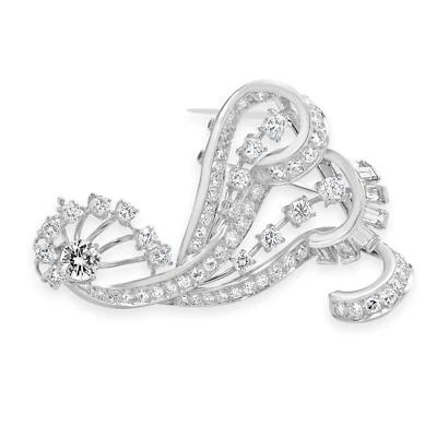 Pin pulverizador de diamantes vintage de platino Foto 1 de 4